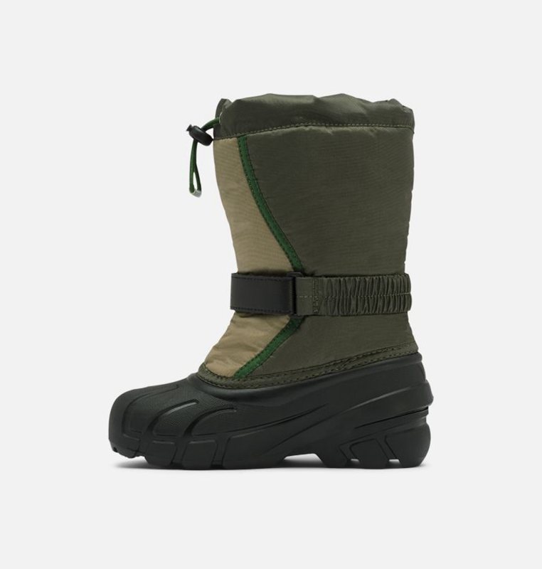 Kids Snow Boots Deep Green/Black - Sorel Childrens Flurry™ - 309-PRSGLY